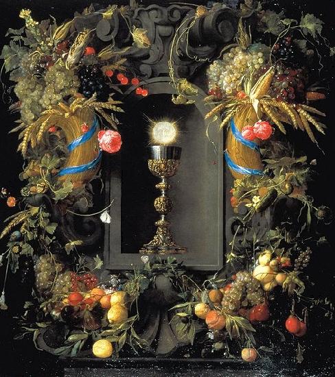 Jan Davidz de Heem Communion cup encircled with a Garland of Fruit oil painting picture